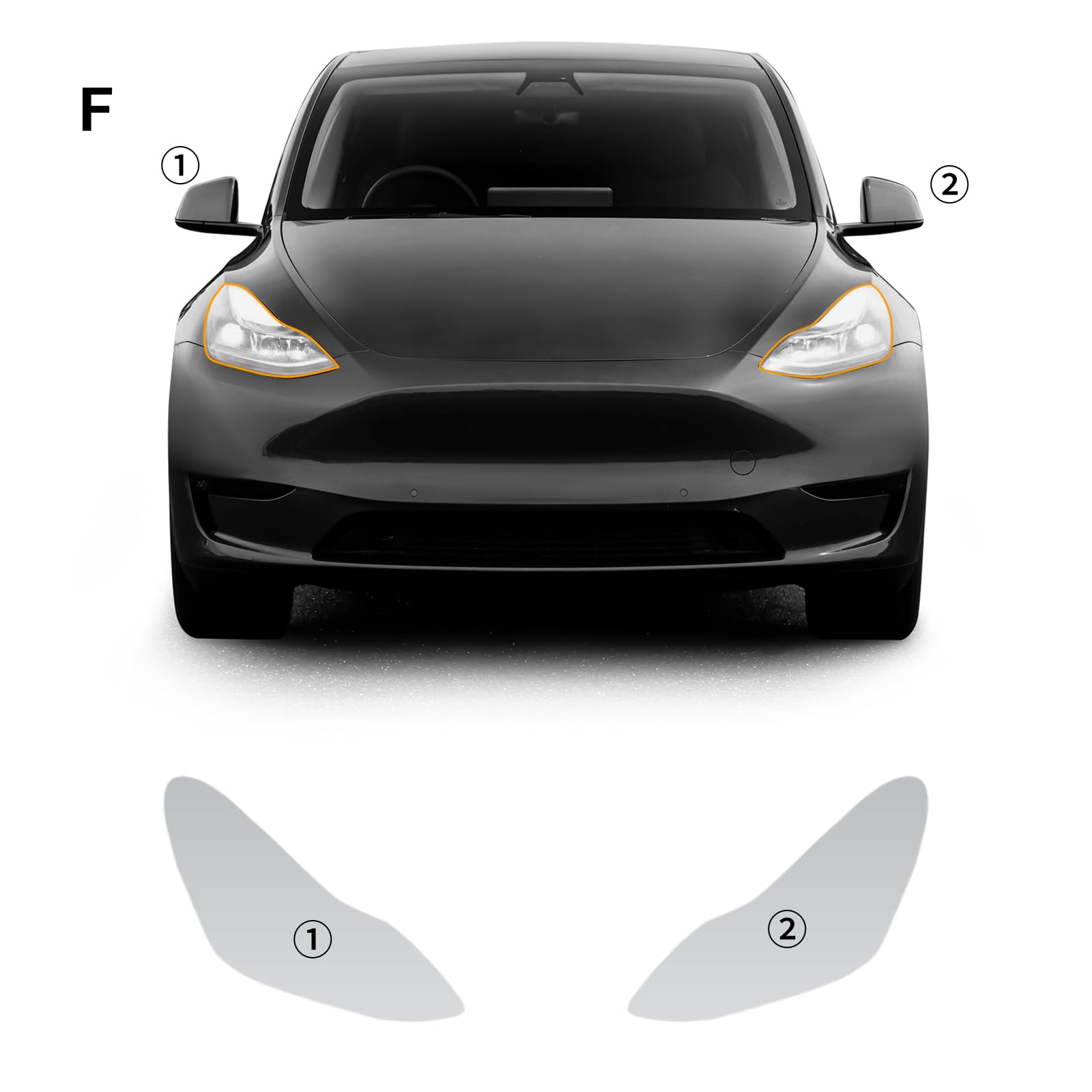 FDAIUN PPF Precut Car Paint Protective Film Compatible with Tesla Model Y 2020-2023 TPU HD Film Scratch Protector Exterior Accessories(Car Headlights 2Pcs)