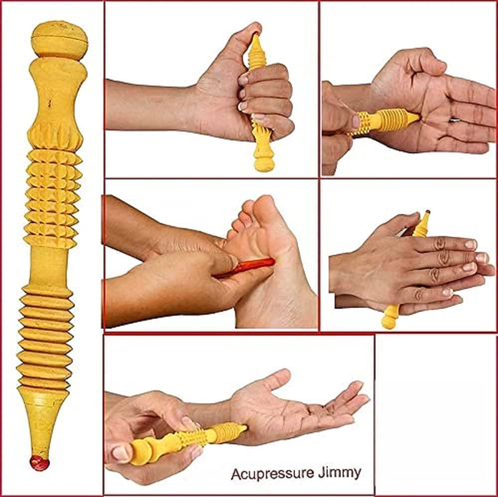 EKIN New Tools Combo Kit with Yoko Poly-plastics Sole Height Increase, Wooden Ball, Thumb Pressure, Ring, Energy Roll, Wooden Jimmy, Pocket Exercise and Wooden Kerala Manual Massager 1