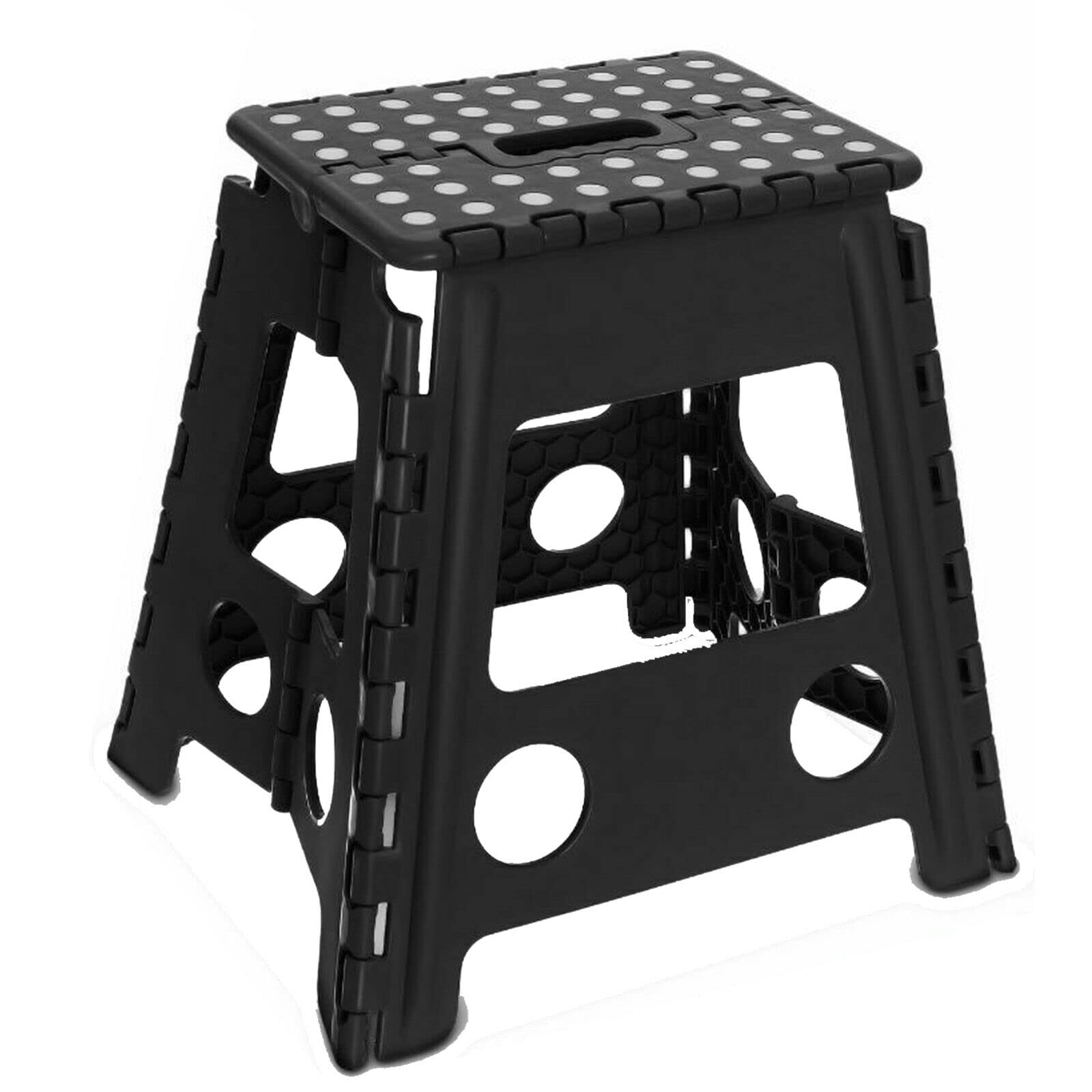 LARGE 150KG FOLDING STEP STOOL MULTI PURPOSE HEAVY DUTY HOME KITCHEN FOLDABLE UK (Black)