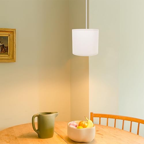 Miniatura 8 de 2 pantallas de arpillera para lámpara de tambor de tela, pantalla redonda de lino, pantalla de lámpara beige para lámparas de mesa, lámpara de