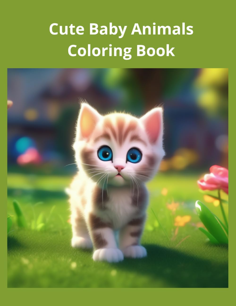 Cute Baby Animals Coloring Book for Kids: 40 Simple and Fun Designs: Large Print Pages for Toddlers and Children (Ages 4-8)