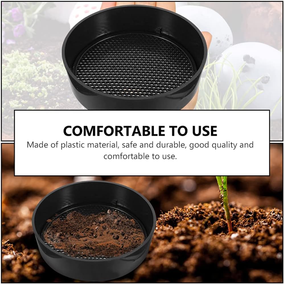 ふるいプラスチックガーデンツールシーブ播種ツール土壌ふるいプラスチックネット土壌ふるいメッシュラウンドガーデニング用品 ニース加工 11周年記念イベントが