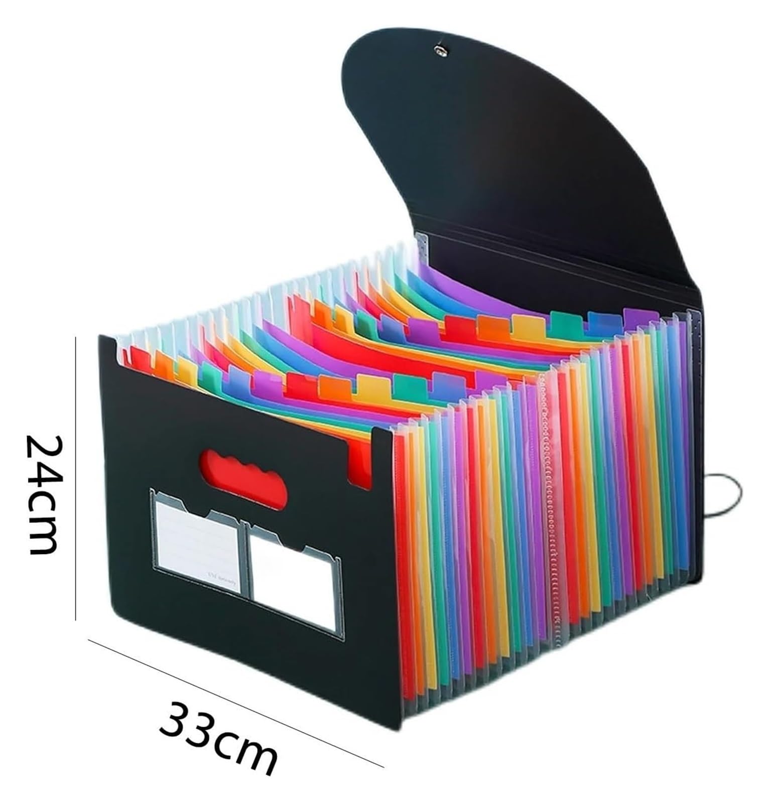 Cartella espandibile, Scatola Portadocumenti espandibile for Fisarmonica Nera 13 o 24 Tasche | Black-24 Pockets