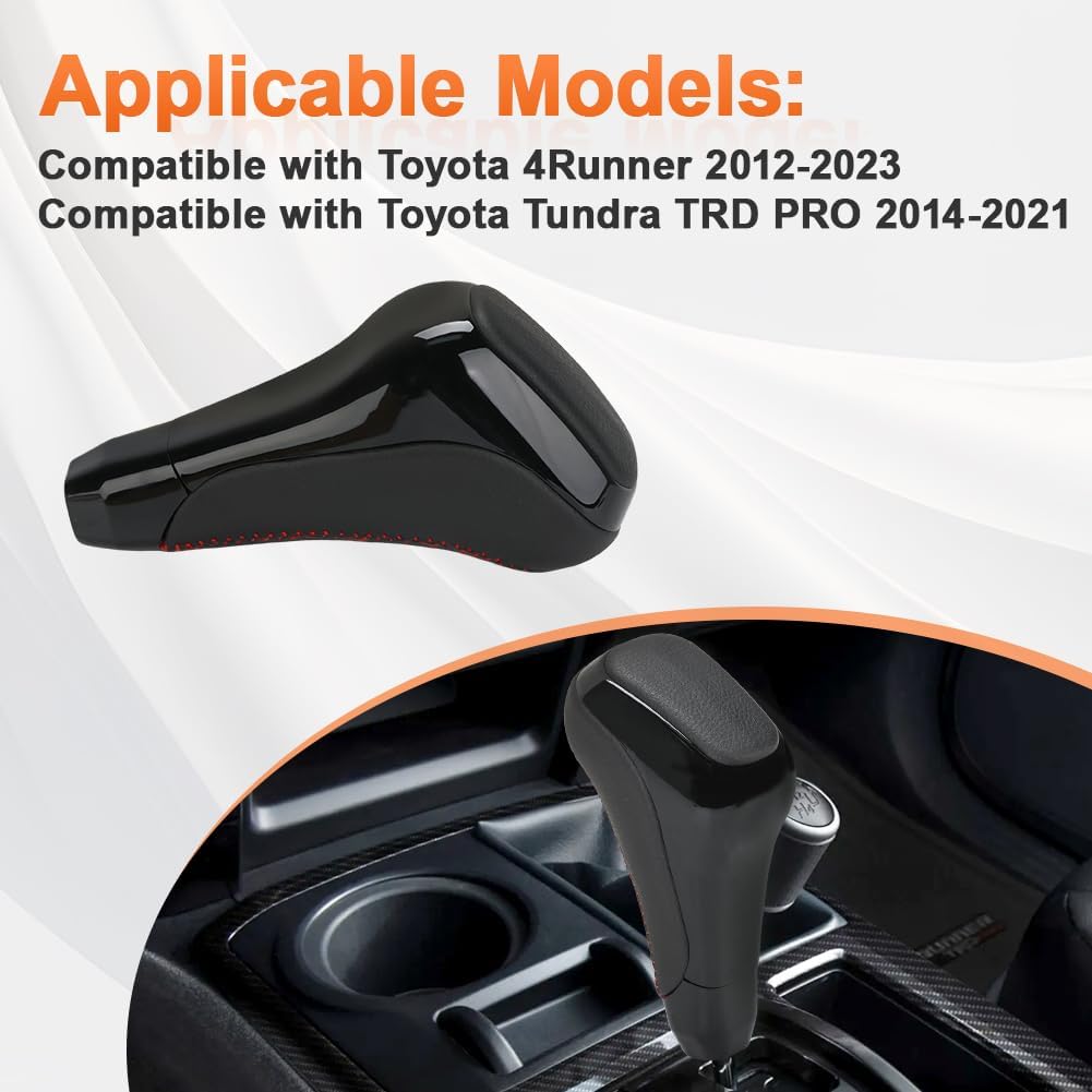 Automatic Gear Shift Knob Head Lever Replacement for PTR5734140 PTR57-34141 Compatible with 2012-2023 Toyota 4Runner 2014-2021 Tundra TRD PRO Shifter Knob Handle Lever Black