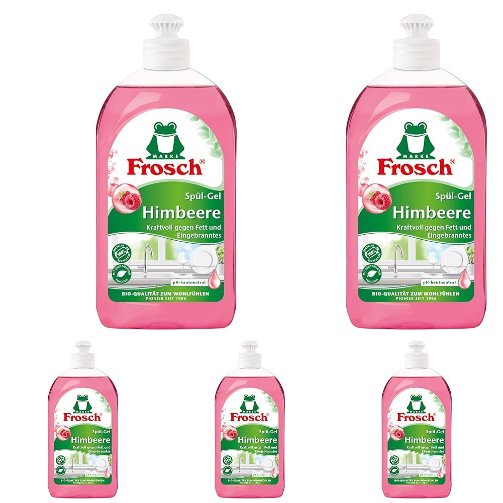 Frosch Himbeer Spül-Gel, 500 ml, Pink (Packung mit 5)
