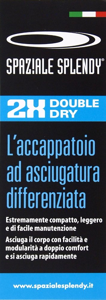 Texwinner Accappatoio con cappuccio DOUBLE DRY spaziale splendy in microfibra con tecnologia Art.1204 V.06 NERO - Tg.S