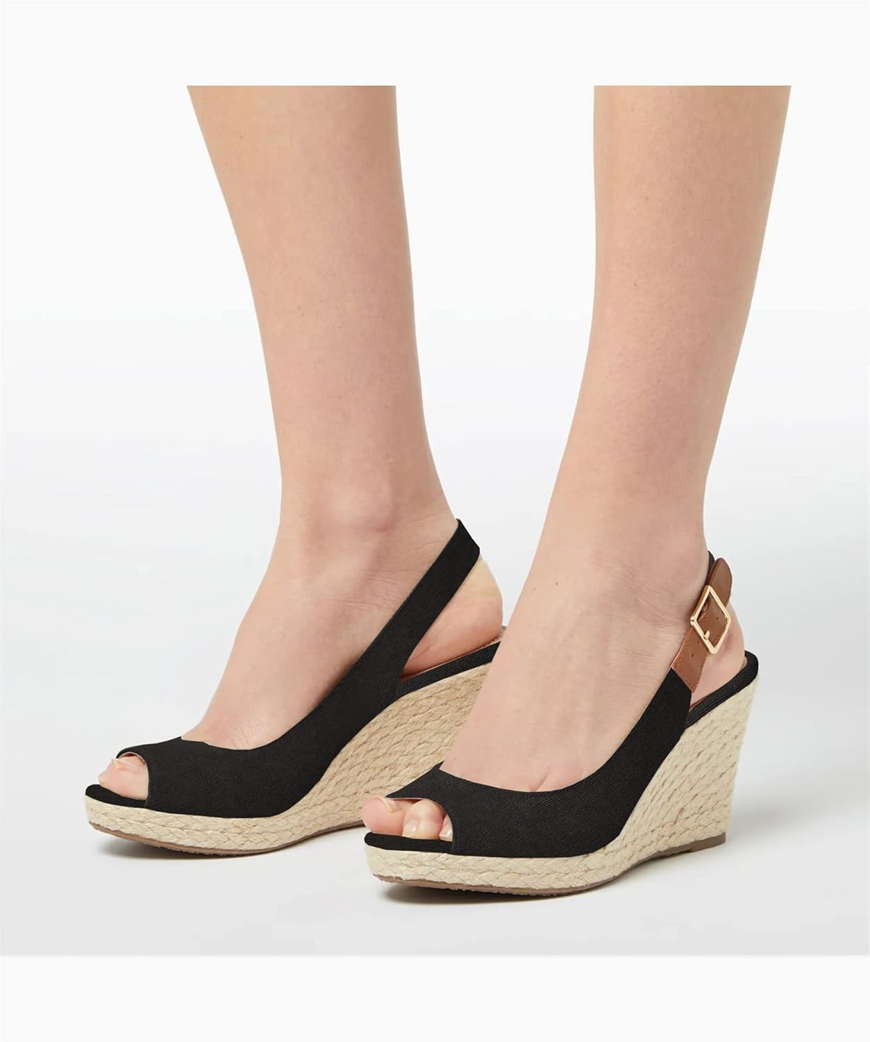 Juliet Holy Womens Ankle Strap Espadrille Wedges Round Open Toe Platform Slingback Slip on Peep Toe Sandals Comfort Summer Shoes - Image 2