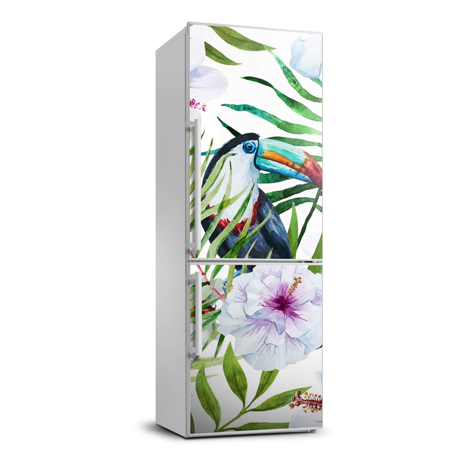 Autocollant frigo motif hawaïen 70x190 sticker réfrigérateur