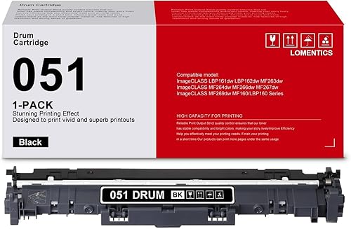 Paquete de 1 unidad de tambor 051 negra repuesto de unidad de tambor 051 compatible para impresora imageCLASS MF264dw MF267dw MF269dw LBP162dw
