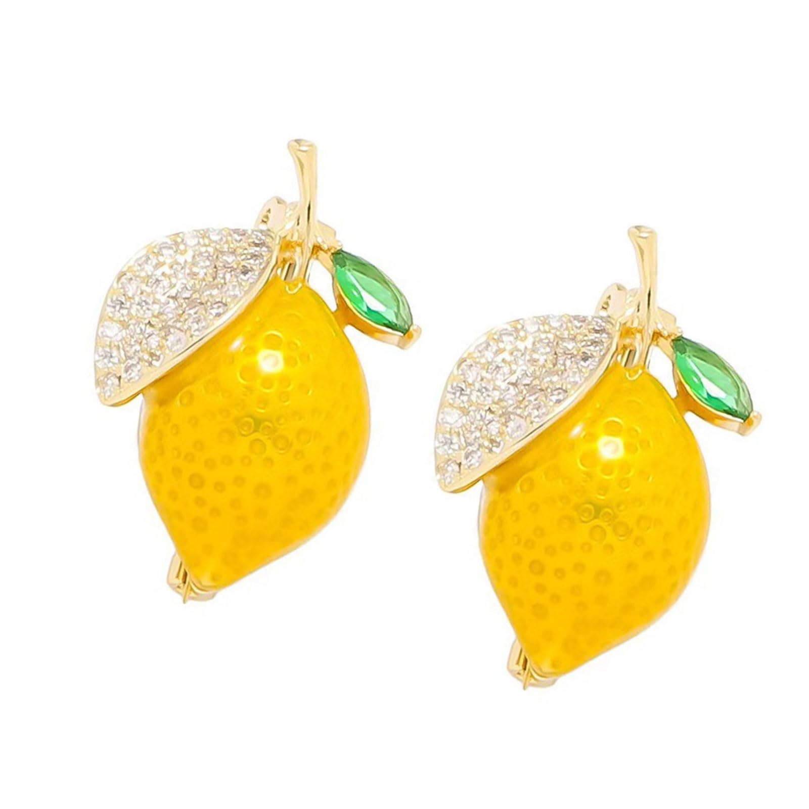 Hsyzygian Lemon Decorative Brooches Metal Brooch Lapel Pin for Clothing Costume Decoration and Sewing Craft Accessories Lemon Symbol