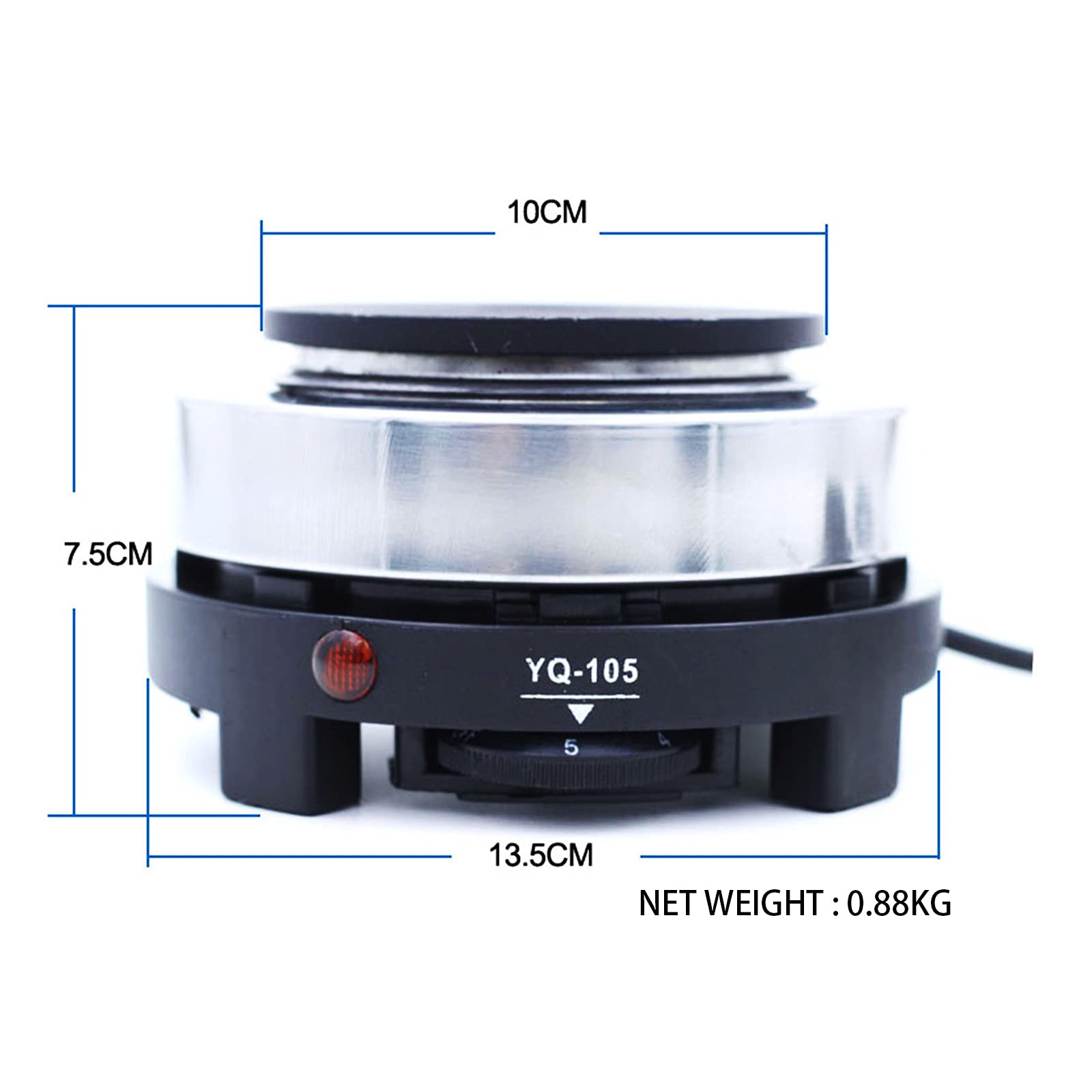 Cafetière classique en acier inoxydable avec cuisinière électrique, fonction de réglage de la température, moka pour cuisines privées, petits cafés et coins du café (6 tasses, 300 ml)