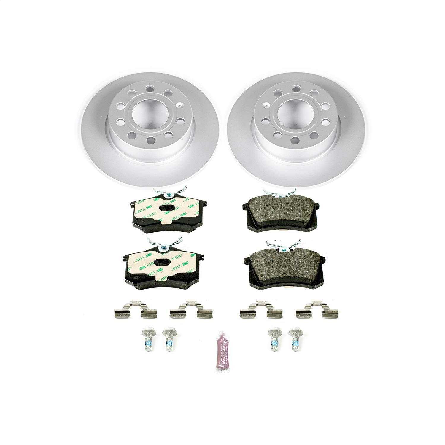 Kit de freno trasero Power Stop ESK5671 Euro Stop para Audi VW. Para Audi A3, VW Beetle, VW G, VW Golf SportWa, VW Jetta. Modelo específico.
