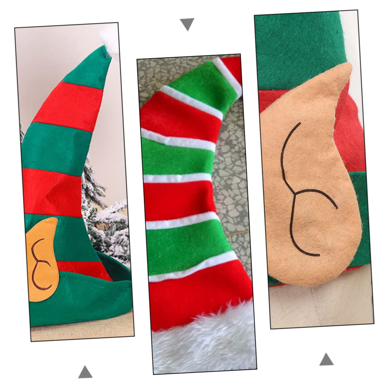 KOMBIUDA 4piezas Sombreros De Navidad Para Adultos De Gorro De Duende Divertido Para Fiestas y Celebraciones Festivas
