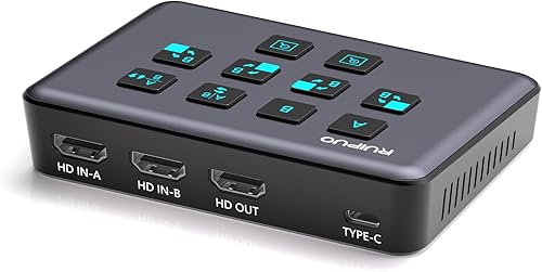 Conmutador de transmisión en vivo HDMI, tarjeta de captura de video 4K 60HZ USB c HDMI a USB 3.0 captura de video para transmisión, podcasting,