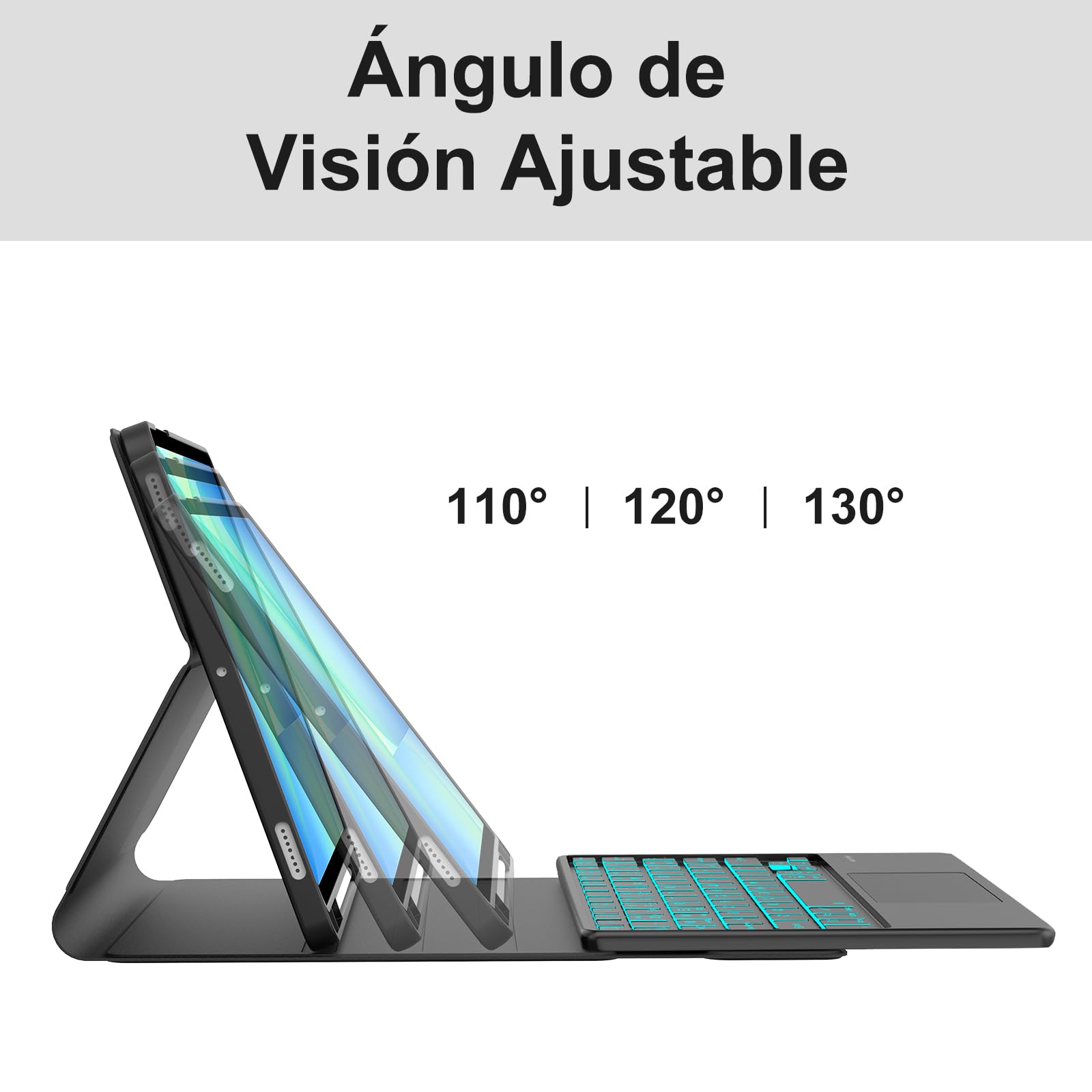 Teclado con Touchpad para Samsung Tab S10 FE 10.9" 2025/S9 FE 10.9" 2023 | Funda Galaxy Tab S10 FE con Español Ñ Bluetooth Teclado Retroiluminado con Trackpad para Tablet Samsung S10 FE/S9 FE, Negro