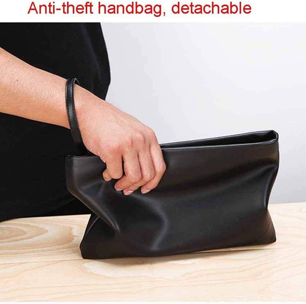 Black Handbag，Mens Clutch Wallet Leather Handbag for Daily or Travel Use,Envelope Bag