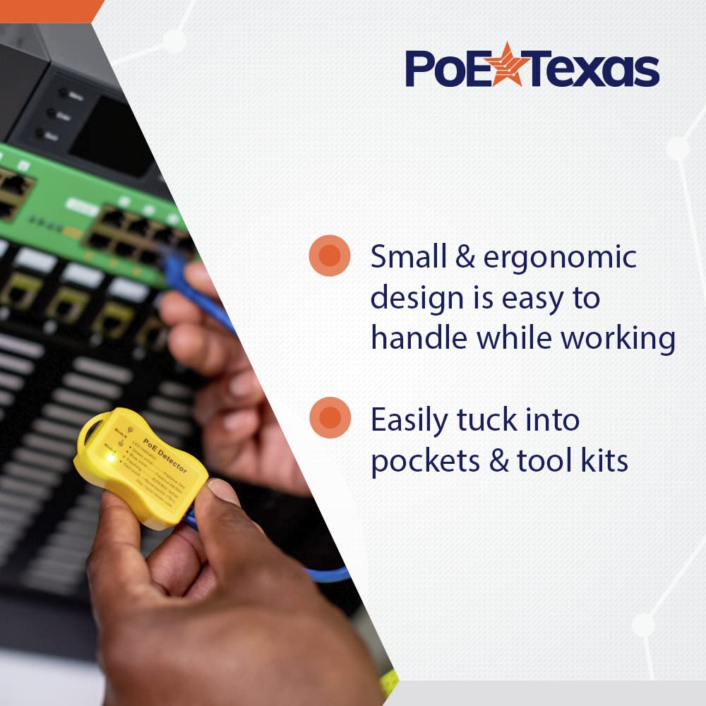 Detector PoE - Herramienta de prueba de detección de cable PoE World Ethernet para método y voltaje aproximado del interruptor PoE, se aplica con inyector pasivo 802.3af/at/bt 568A 568B
