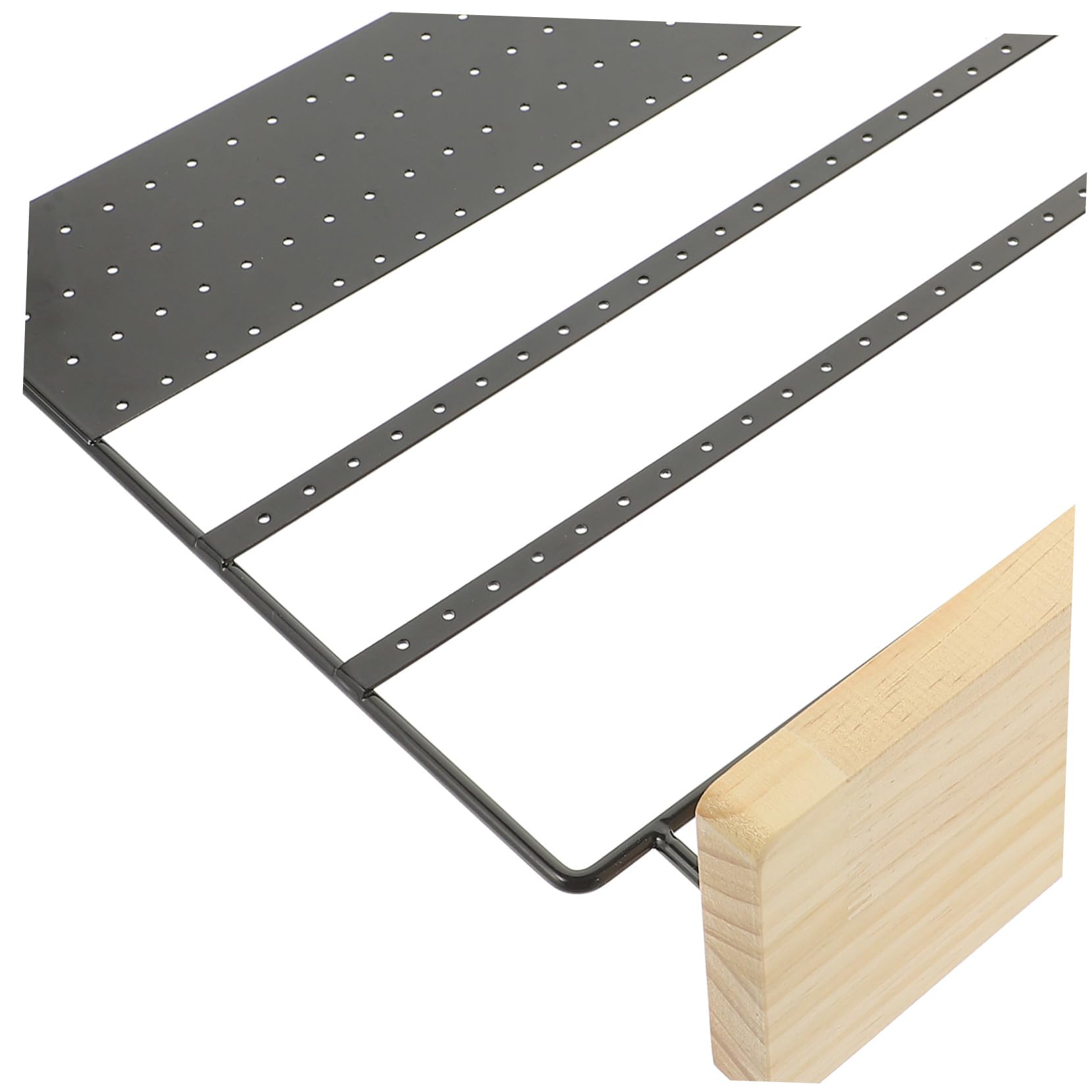 Espositore per Orecchini in Ferro e Legno, Organizer da Tavolo Multilivello, Nero, Vassoio in Legno per Gioielli e Decorazione