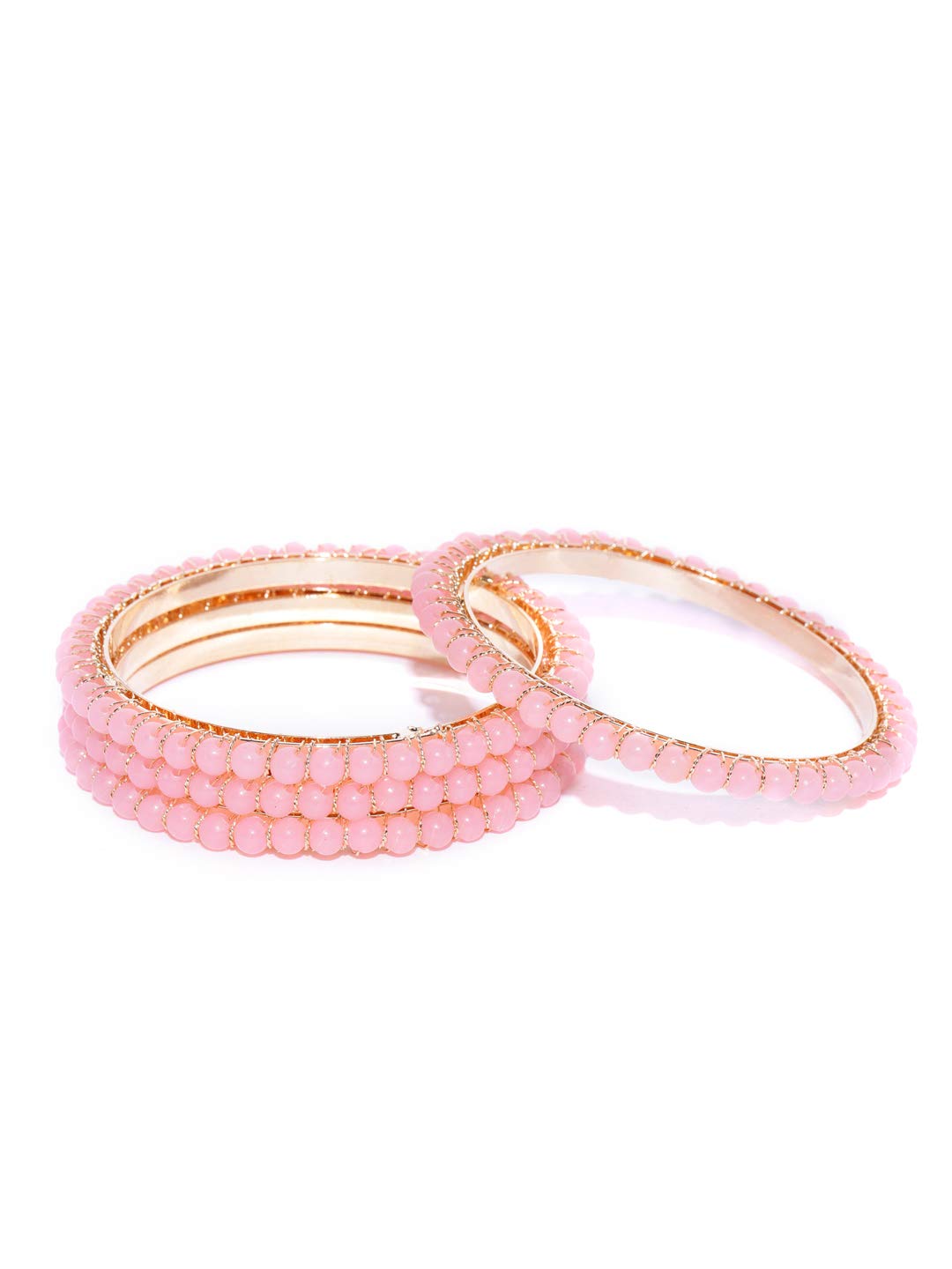 Priyaasi Pretty Pink Bangles Set for Women | Traditional Beaded Design | Gold-Plated | Kada Bangles for Women | Set of 4 | Brass Metal | Bridal Bangles Set for Weddings & Festivals (B0836FFH76) Amazon Price History, Amazon Price Tracker