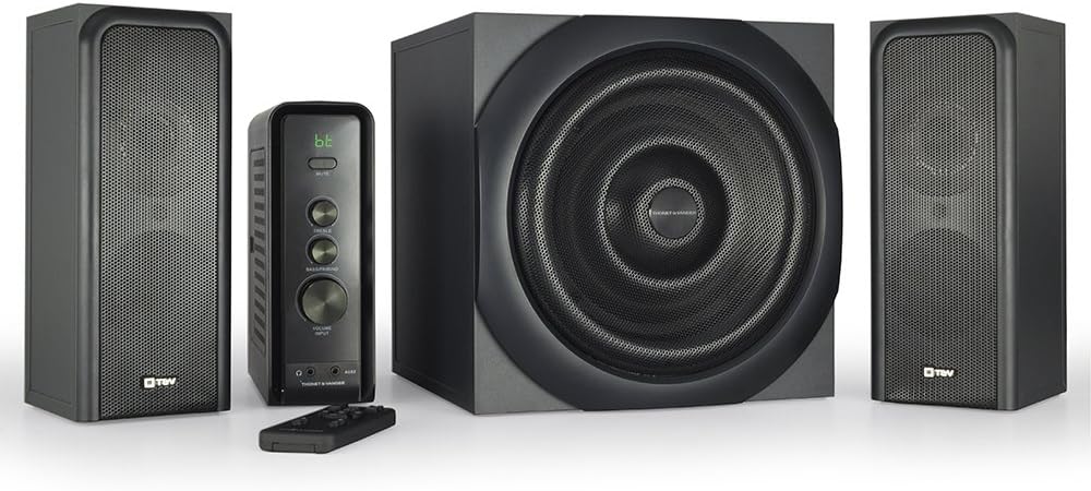 Thonet and Vander Ratsel Ultimate Gaming 2.1+1 Surround Sound Speakers (360 Peak Watt) + Enhanced Bass - German Engineered Includes Flug Bluetooth Adapter for Wireless Connection
