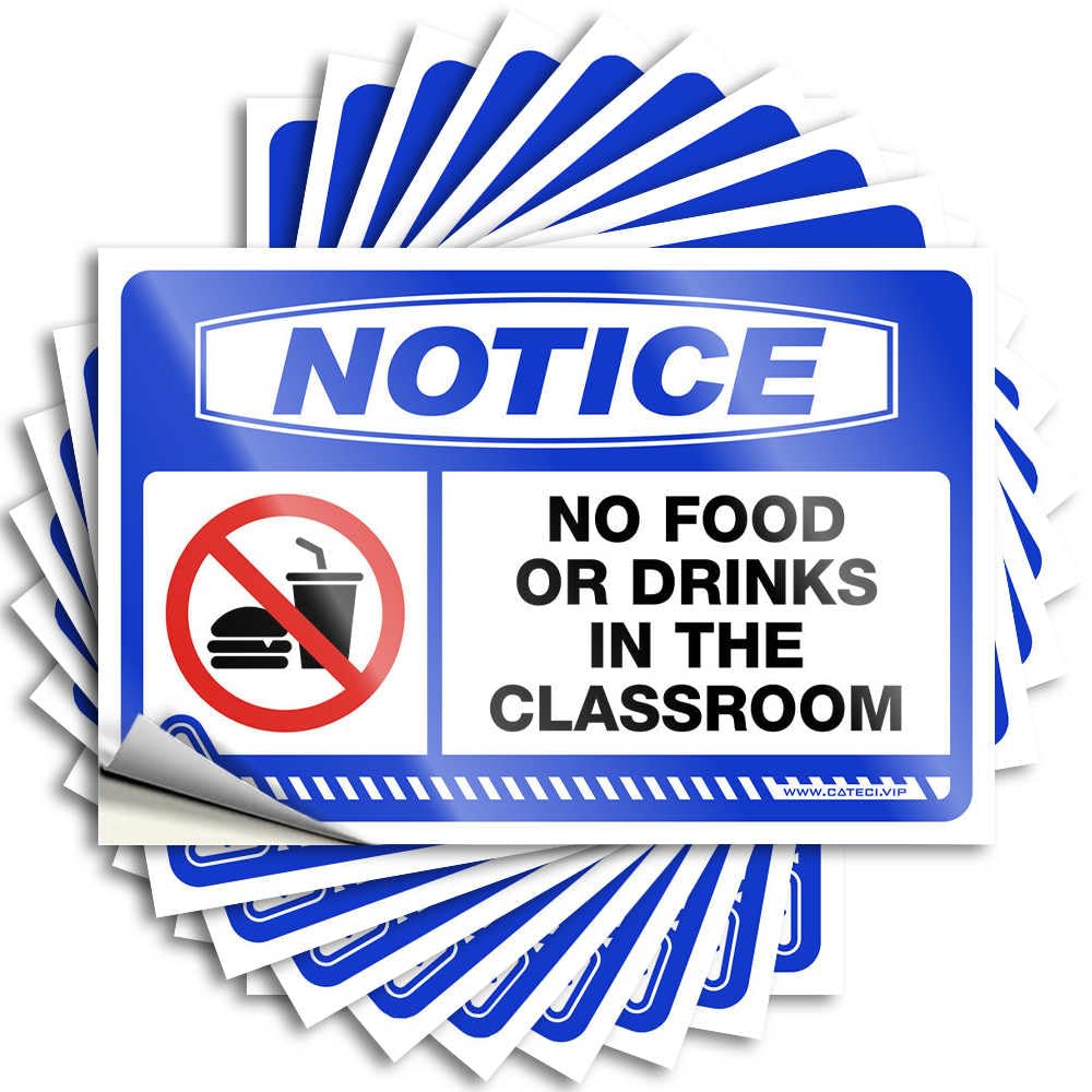 Notice No Food Or Drinks in The Classroom Tattoo Outdoor Farmhouse Decor Self Adhesive | Encouragement Tumbler Vinyl Sticker Pack for Humor(12X18CM)