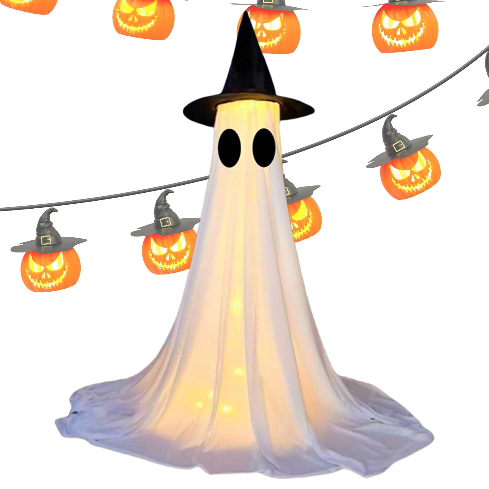 Fantôme lumineux pour éviter un jardin sombre à Halloween - Ornement extérieur effrayant