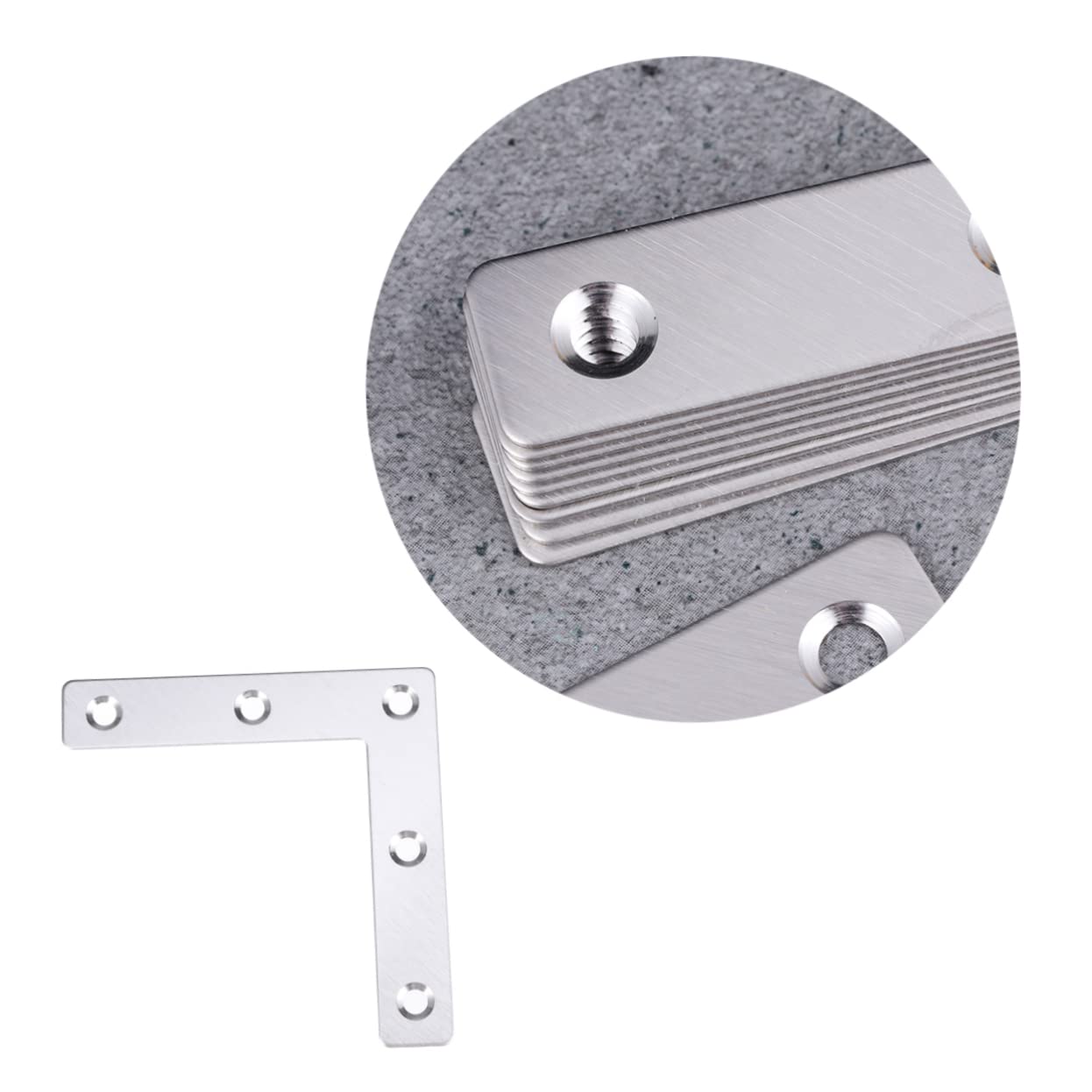 OUNONA 10pcs Angle Bracket Stainless Steel Corner Brace Angle Brackets Wrecking Bar Mending Plates Brace Angle Corner Brace Wall Mount Bracket SMA Connectors Corner Angle Bracket Silver