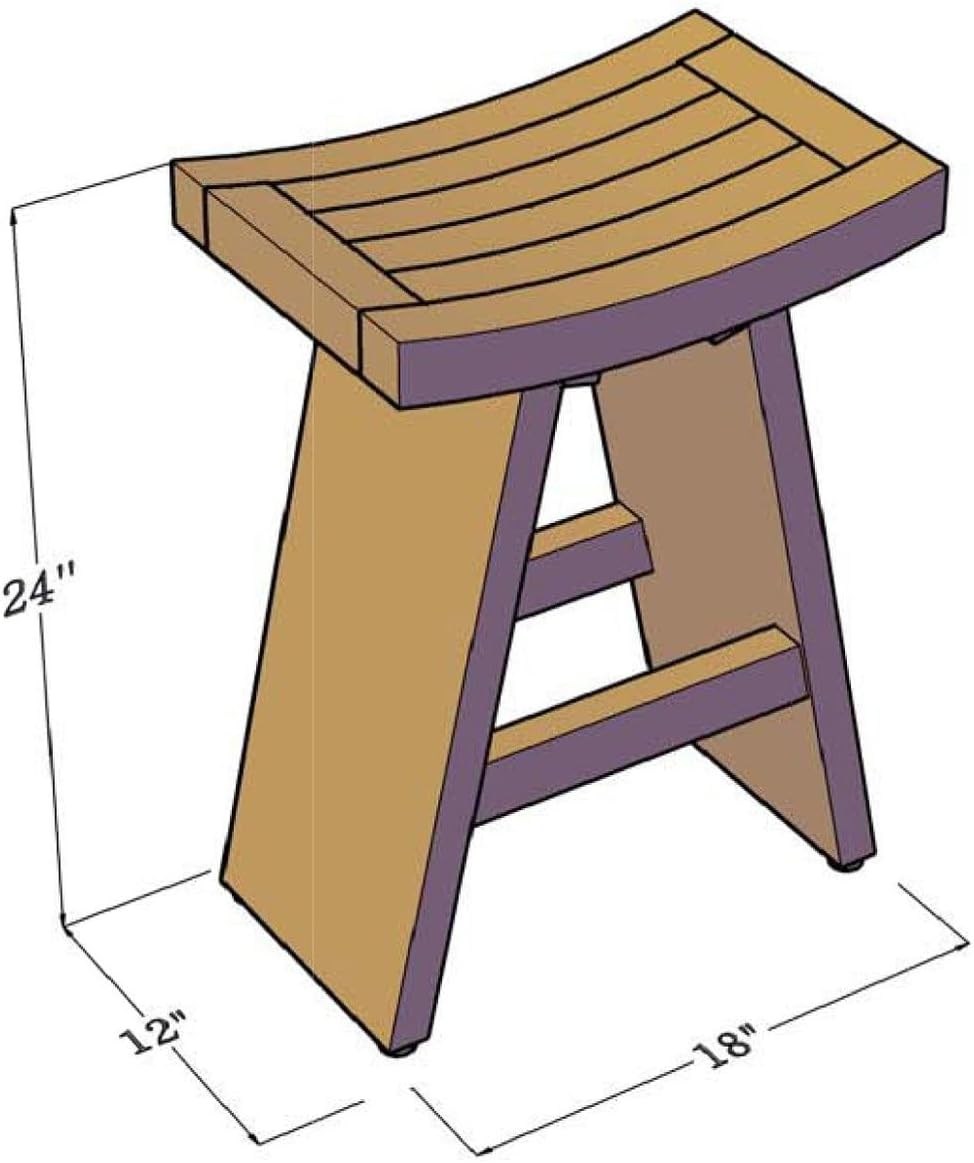 AquaTeak The Original 24" Tall Asia Teak Counter Stool