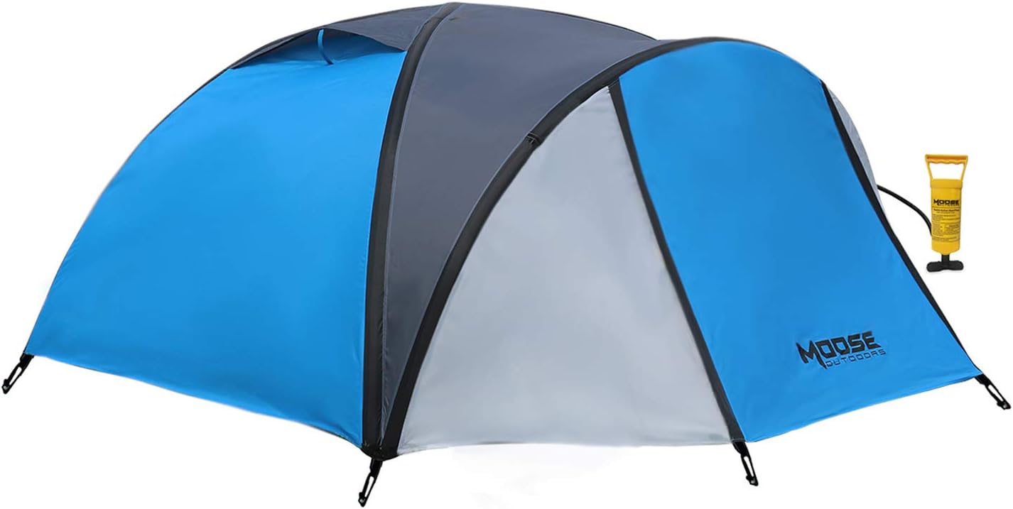 Moose Outdoor Inflatable Tent, Family Tent for Camping, Air Tent for 4 Person, Instant Set Up Under 3 Minutes, Windproof and Waterproof with Sewn-in Groundsheet (T-2041)