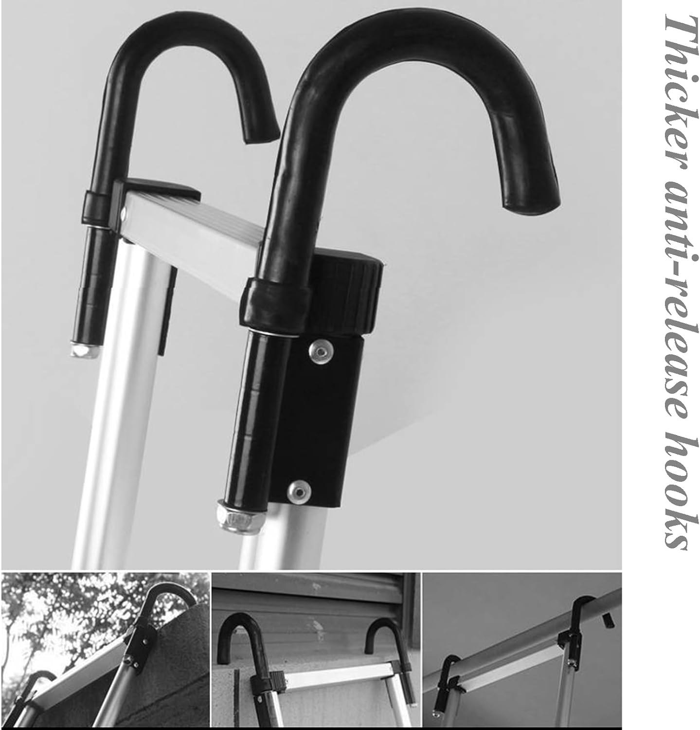 Telescoping Ladder, Aluminum Extension Ladder for Home, Collapsible Ladders 330 Lb Max Capacity, Multi-Purpose Telescopic Ladder for Roof Ceiling, Household Daily