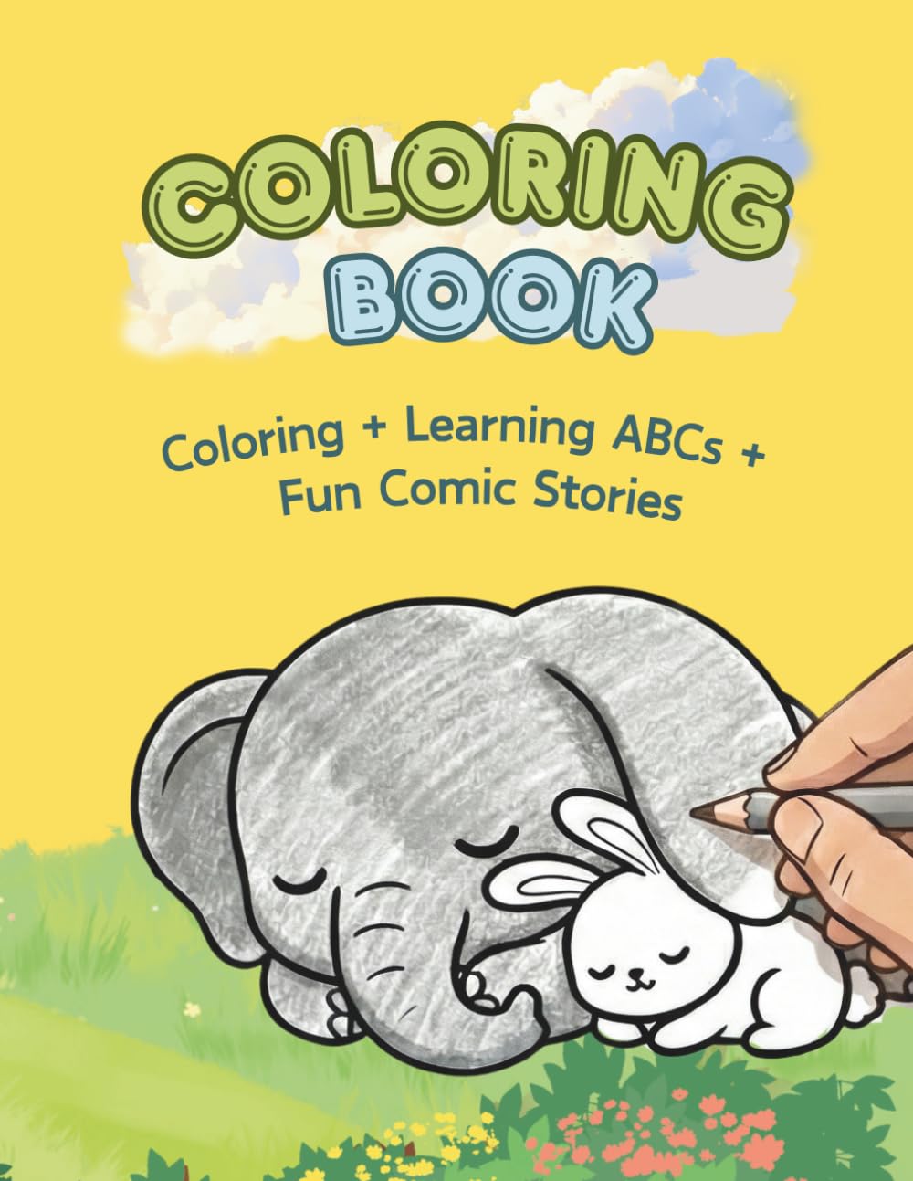 Coloring book: Coloring + Learning ABCs + Fun Comic Stories