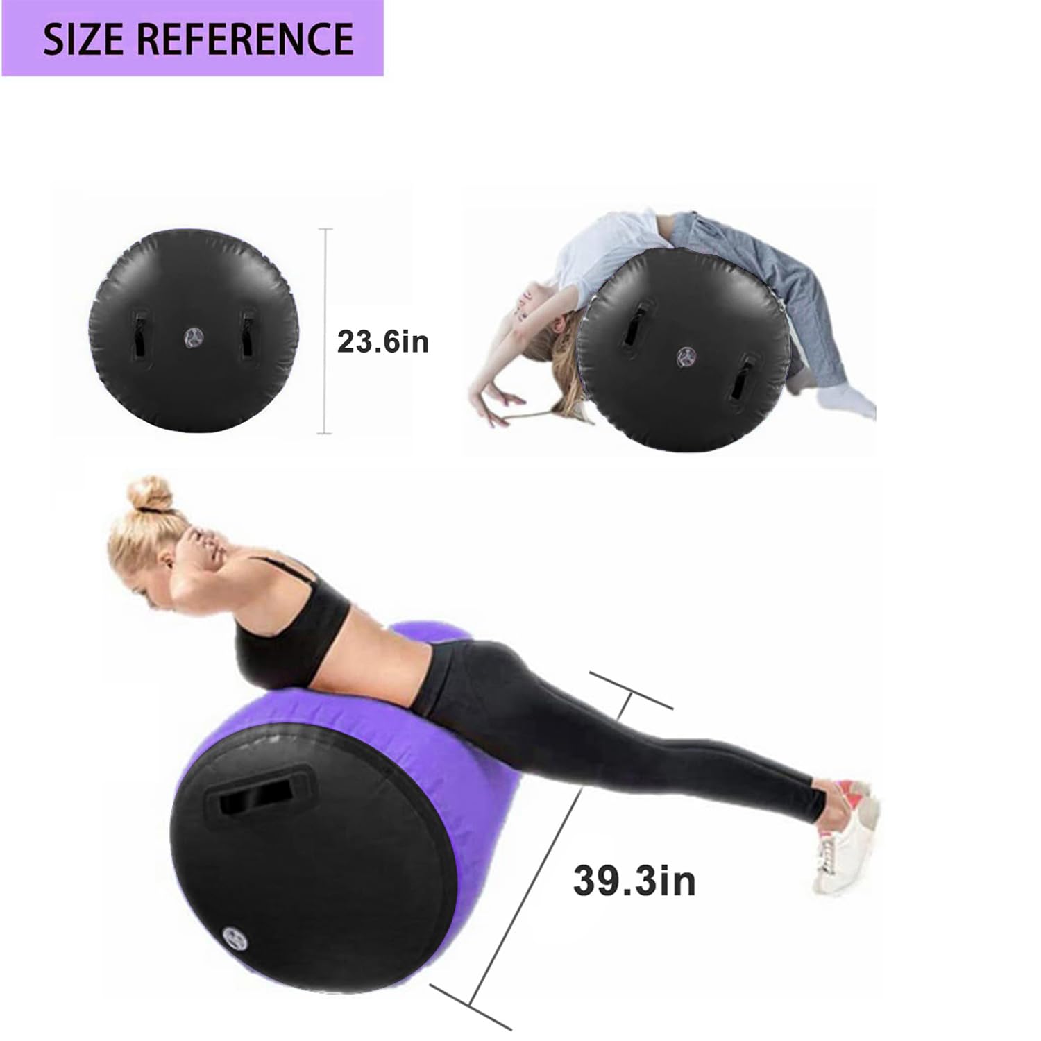 Gymnastics Air Roller Air Barrel Inflatable Tumbling Mat,Back Handspring Training Mats For Home Use, Gym Training, Cheerleading With Electric Pump