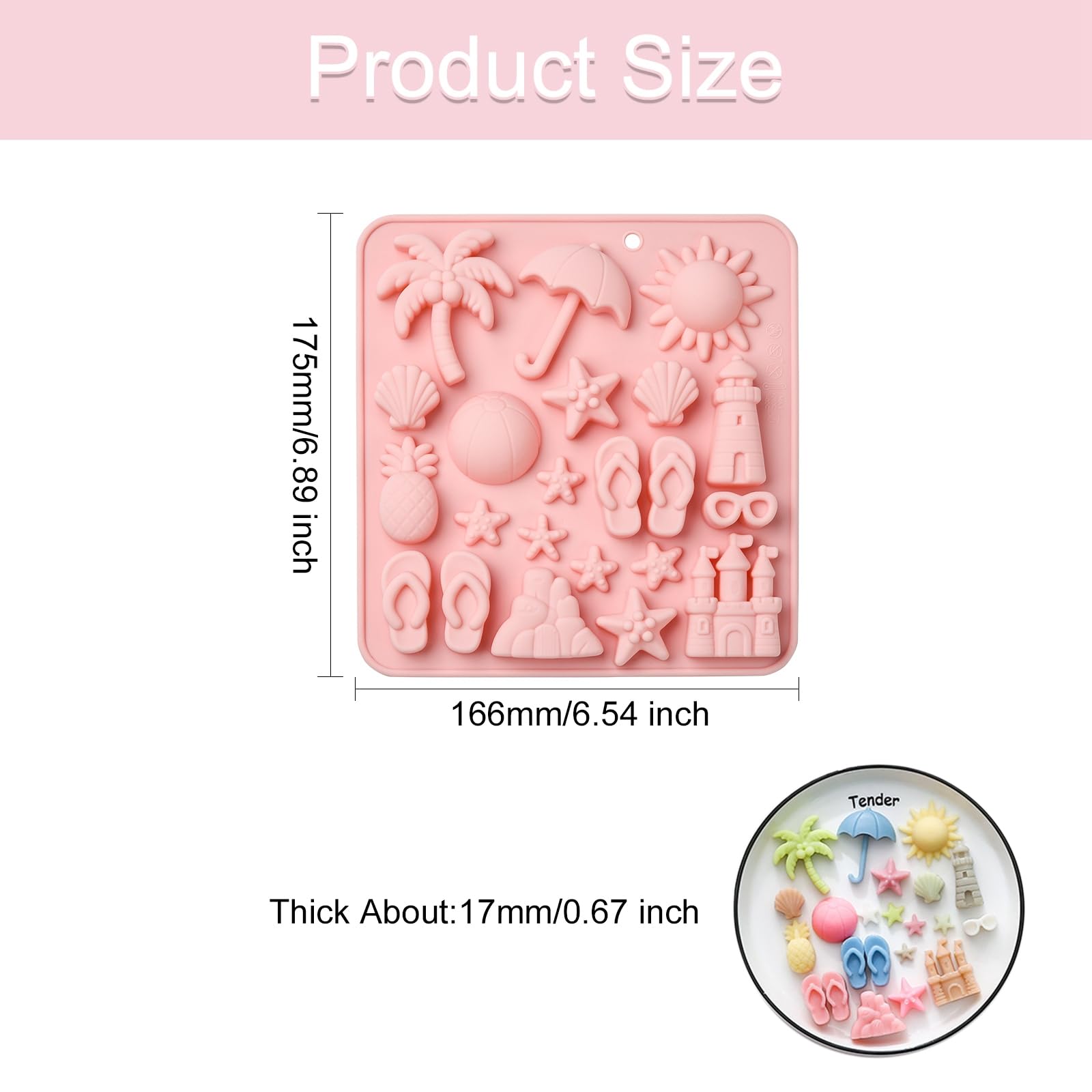 UR URLIFEHALL 2 Pcs Holiday Theme Silicone Moulds Flip Flop Star Chocolate Moulds for Cake Bread Candy Pudding Butter Biscuit Making Crafts - Image 2