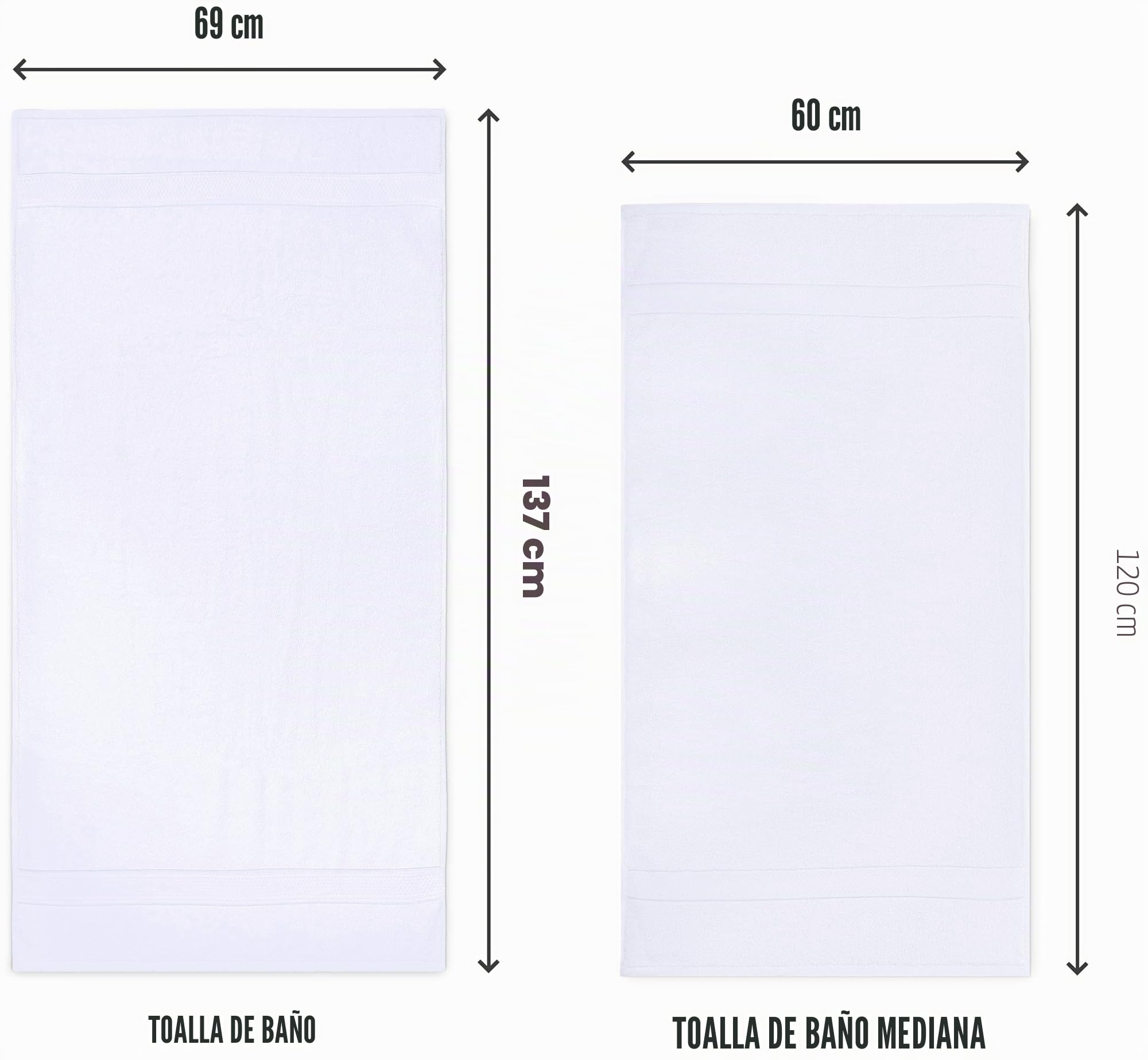 Utopia Towels Paquete de 6 Juego de Toallas de baño, 100% algodón Hilado en Anillo (60 x 120 CM) Alta absorción, Secado rápido, Toallas de Hotel, SPA y baño de Primera Calidad (Blanco)