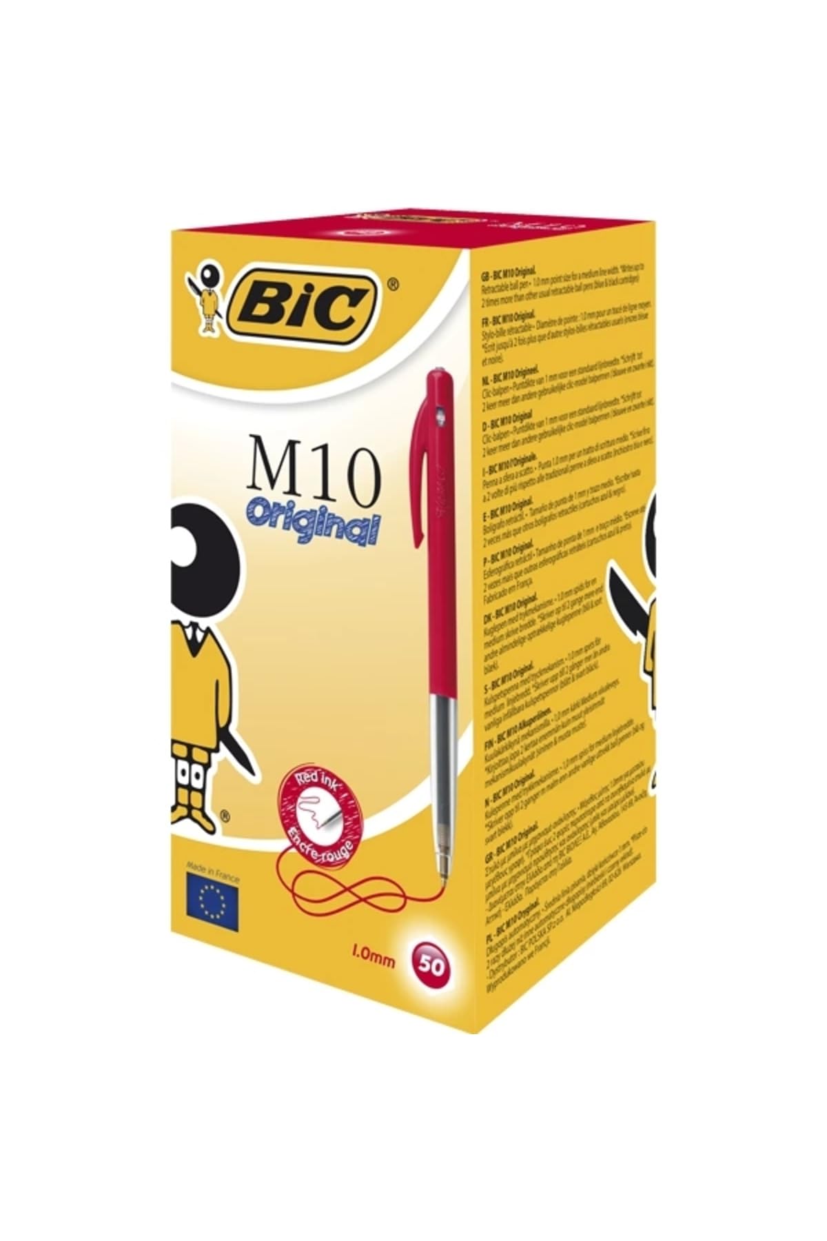 Lot de 50 Bic - Stylo bille M10 clic - rouge