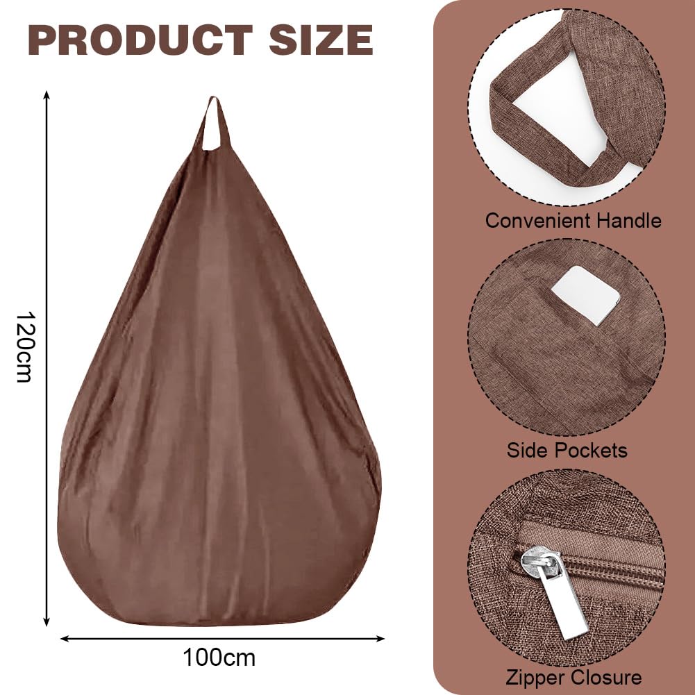 LOMUG Pouf XL, a forma di goccia, solo rivestimento (senza imbottitura), per bambini adulti, grande da gioco, per soggiorno, camera dei bambini, divano, decorazione per interni ed esterni, 100 x 120