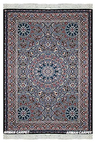Image of High Density Export Quality Classical Pure Silk Carpet for Your Hall & Living Room 6 X 9 Feet (90x150 cm) Ivory Multi