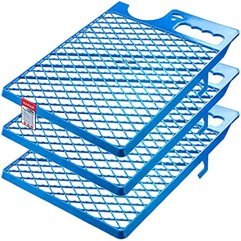 KADAX Abstreifgitter, 39 x 28 cm, Farbgitter aus Kunststoff, großes Malergitter für Farbe, Malerzubehör, Abstreichgitter, Abtropfgitter, Malerwerkzeug, Farbabstreifer (3, blau) Cover