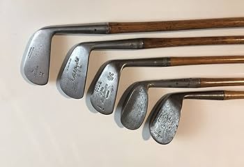 Amazon.co.jp: 1900年初頭のヒッコリーゴルフクラブ5本セットの