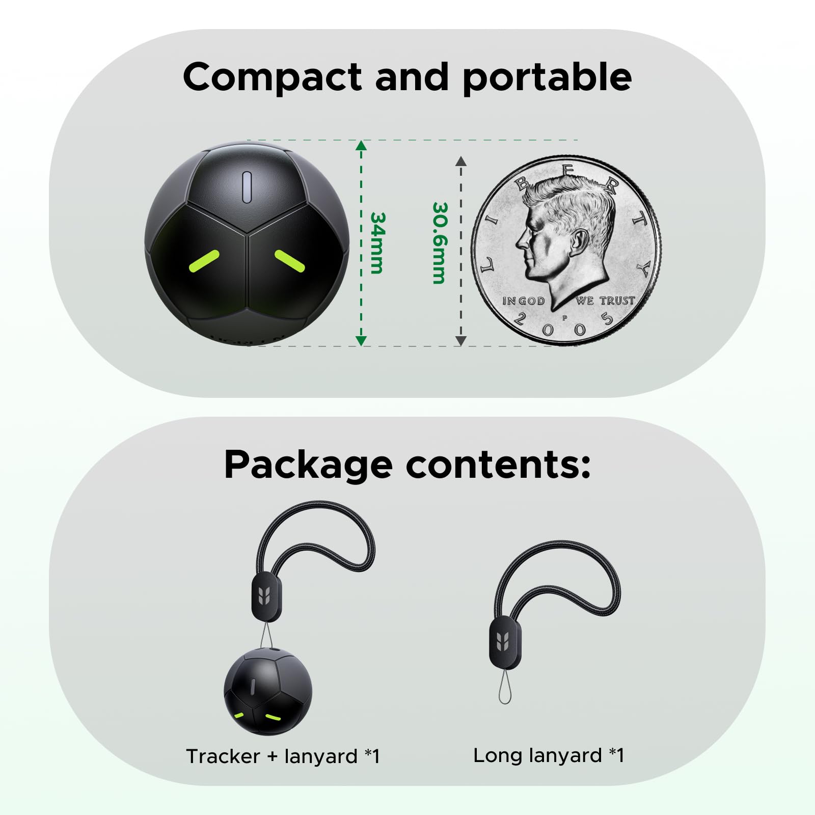 Ugreen FineTracker 2 Tracker Tag, Compatible with Apple Find My (iOS Only),Soccer Ball Fluorescent Design, 110dB Loud Alarm, IP68 Waterproof, Bluetooth Tracker for Keys, Luggage, Wallets, Bags — view 10