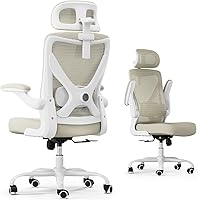 Vista 3 de Silla de oficina ergonómica, silla de escritorio de malla con soporte lumbar ajustable, sillas de juegos de computadora con respaldo alto, sillas