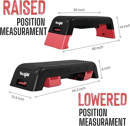 Miniatura 3 de Yes4All Plataforma aeróbica multifuncional estación de fitness versátil, banco de pesas, paso a paso aeróbico, caja pliométrica para entrenamientos