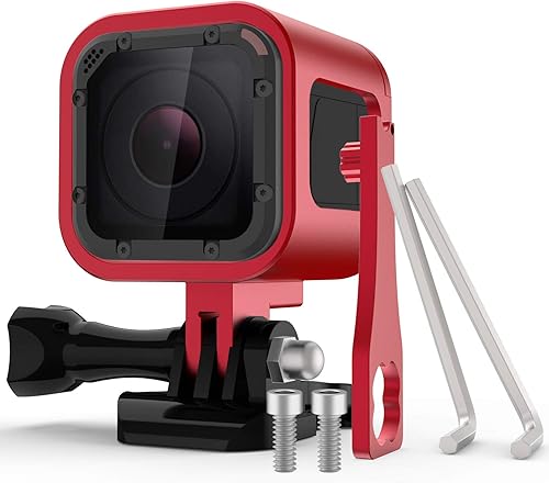 Carcasa con marco de aluminio para GoPro Hero 5 Session/4 Session/Hero Session, Carcasa protectora sólida de aleación de aluminio CNC con llave -