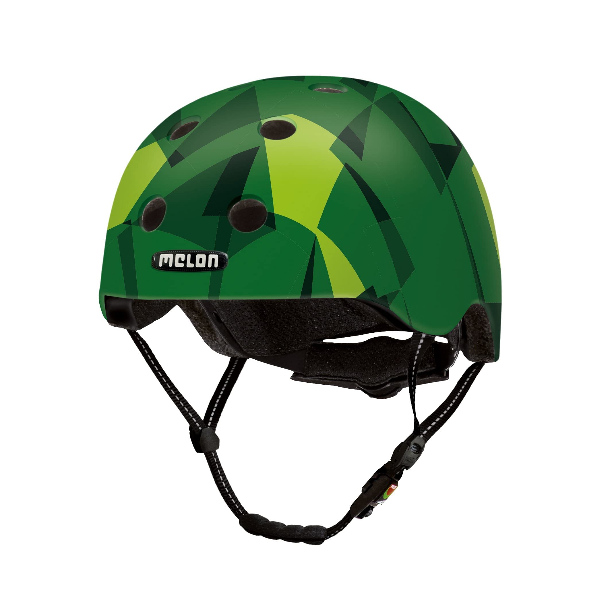 MelonUrban Active Green Mamba Bicycle Helmet for Women, Men and Children Size XL-XXL (52-58 cm) Green Dark Green Mosaic Colourful