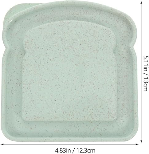 Miniatura 4 de Kichvoe 4 recipientes de sándwich con forma de tostada con tapas, caja de sándwich, caja de almacenamiento de alimentos, cajas de almuerzo, pan,