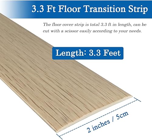 Miniatura 87 de Tira de transición de suelo, tiras autoadhesivas para suelos laminados, tira divisora plana de vinilo de 2 pulgadas de ancho, diseño elegante de Gris