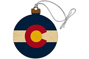 Vintage Colorado State Flag Wood Christmas Tree Holiday Ornament