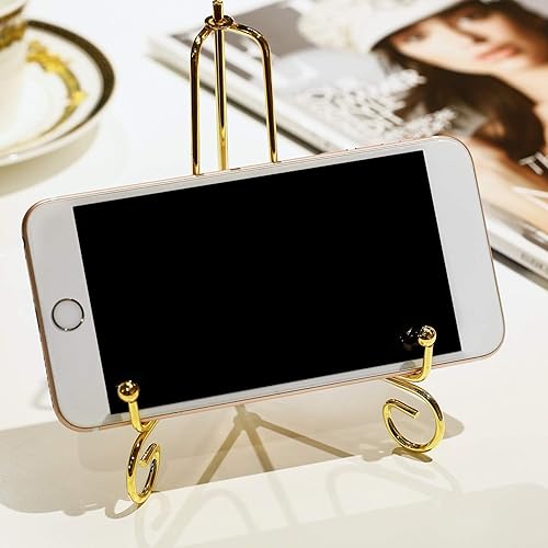 Miniatura 5 de Tatuo 4 paquetes de soportes para platos de 5.9in, soporte de marco de caballete de hierro, soporte de fotos decorativo para decoración del hogar