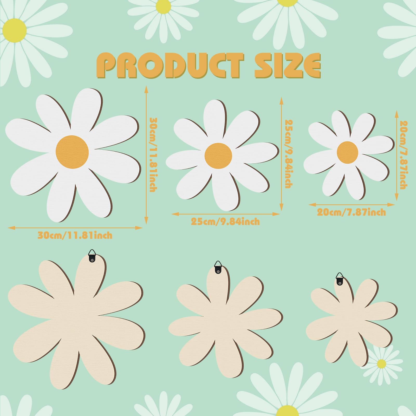 Amazon.com: Thyle 6 Pcs Daisy Wall Decor Wooden Daisy White