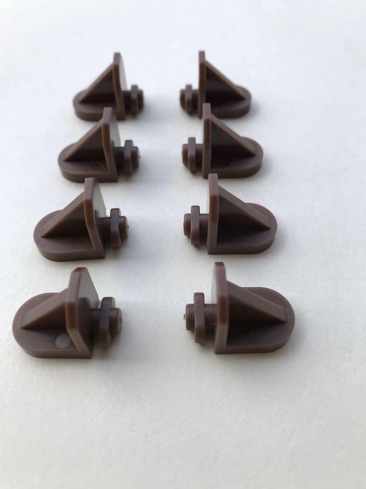 Twist-in Shelf Support Pins (8 Pack) for Kitchen Cabinets, Bookcases, Shelves Brown